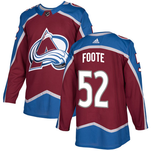 Adidas Avalanche #52 Adam Foote Burgundy Home Authentic Stitched NHL Jersey